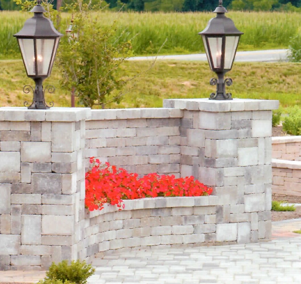 Light columns with planter